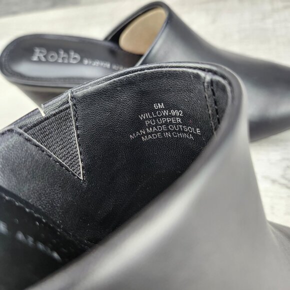Rohb By Joyce Azria Women 6 Willow Point Closed Toe Mules Black PU ***Tried ON** - Picture 9 of 16